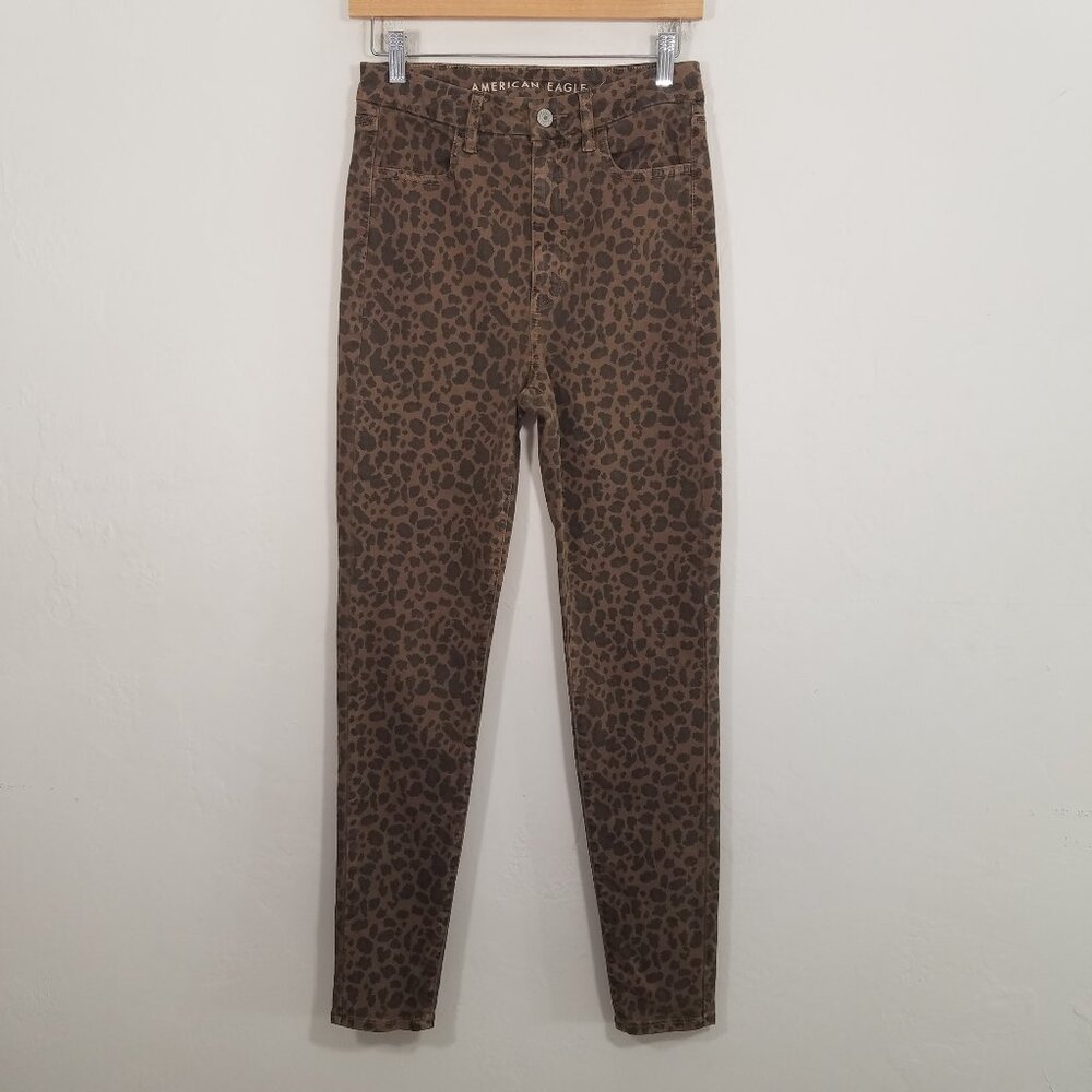 American Eagle Curvy Super High Rise Jegging Animal Print Jeans Size 6